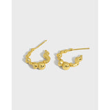 SHANICE 925 Sterling Silver C Shape Stud Earrings For Women