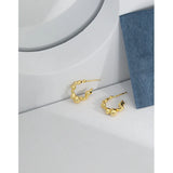 SHANICE 925 Sterling Silver C Shape Stud Earrings For Women