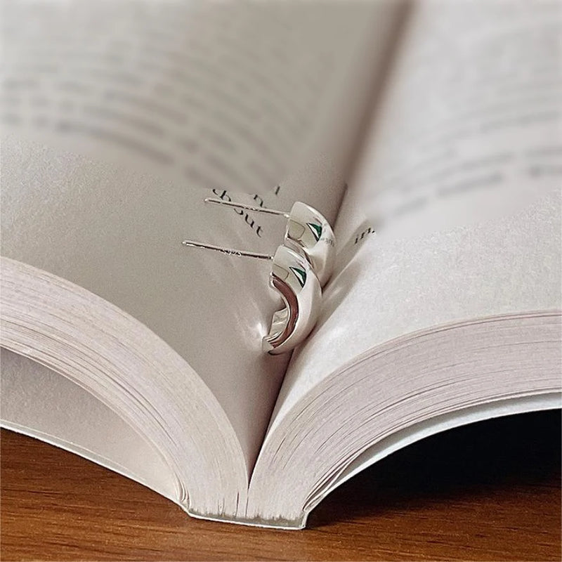 SHANICE 925 Silver Oval Arc Earrings for Women