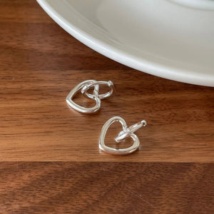 SHANICE 925 Silver Heart Stud Earrings for Women
