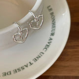 SHANICE 925 Silver Heart Stud Earrings for Women