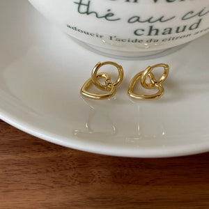 SHANICE 925 Silver Heart Stud Earrings for Women