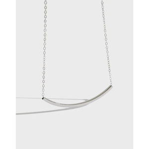 SHANICE 925 Silver Smile Necklace Square Tube Pendant Ins Necklace