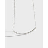 SHANICE 925 Silver Smile Necklace Square Tube Pendant Ins Necklace