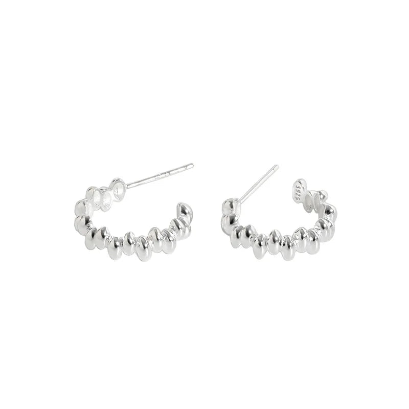 SHANICE 925 Silver Stud Earrings Women Gift Minimalist Geometric Peas