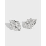 SHANICE 925 Silver Stud Earrings Concave & Convex Surface Gift