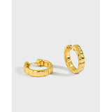 SHANICE 925 Sterling Silver Concave/Convex Hoop Earrings