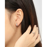 SHANICE 925 Sterling Silver Concave/Convex Hoop Earrings