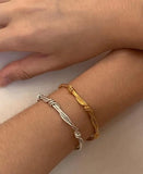 SHANICE 925 Sterling Silver Weave Cuff Bangle Bracelet for Women
