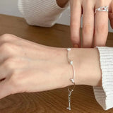 SHANICE 925 Sterling Silver Folding Thin Line Beads Bracelet