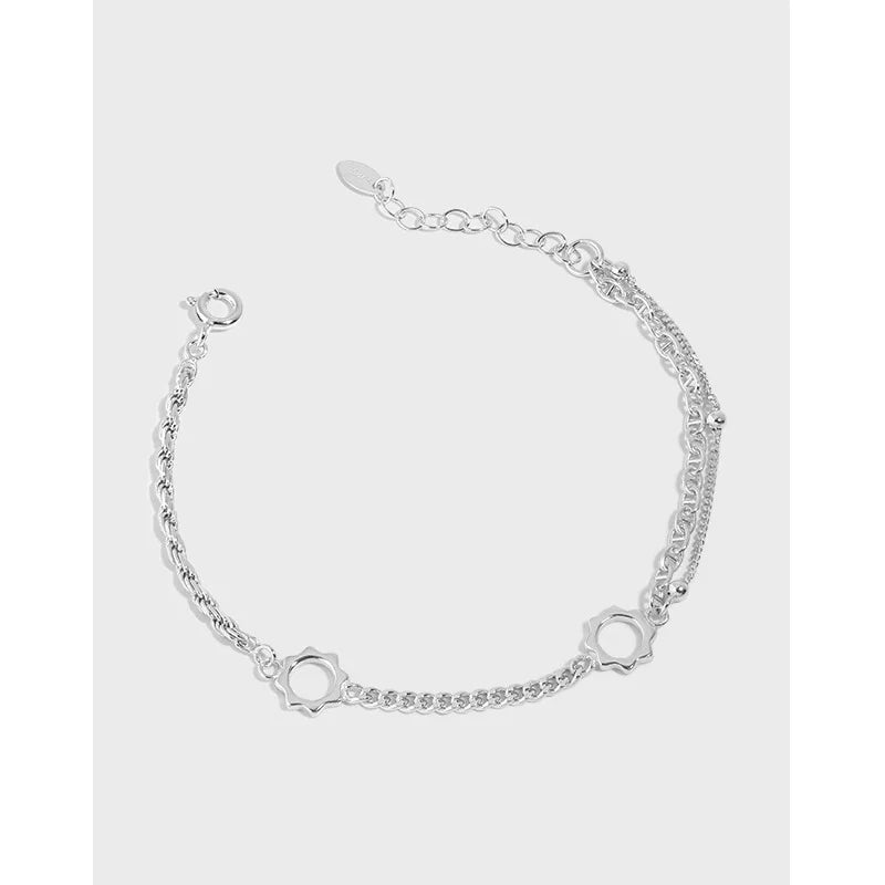 SHANICE S925 Silver Bracelet Women Sunflower Chain Jewelry