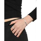 SHANICE S925 Sterling Silver Irregular Wave Bangle Bracelet for Women