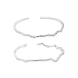 SHANICE S925 Sterling Silver Irregular Wave Bangle Bracelet for Women