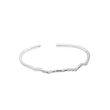 SHANICE S925 Sterling Silver Irregular Wave Bangle Bracelet for Women