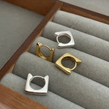 SHANICE 18K 925 Silver Square Circle Hoop Earrings