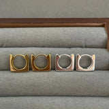 SHANICE 18K 925 Silver Square Circle Hoop Earrings