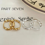 SHANICE 18K 925 Silver Twist Rope Circle Ear Huggie Earrings