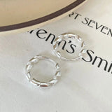 SHANICE 18K 925 Silver Twist Rope Circle Ear Huggie Earrings