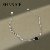 SHANICE 925 Silver Anklet CZ Foot Jewelry Cuban Link Chain for Women Girls