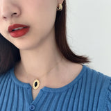 SHANICE 925 Sterling Silver Chain Horse Eye Agate Stone Necklace Women Jewelry