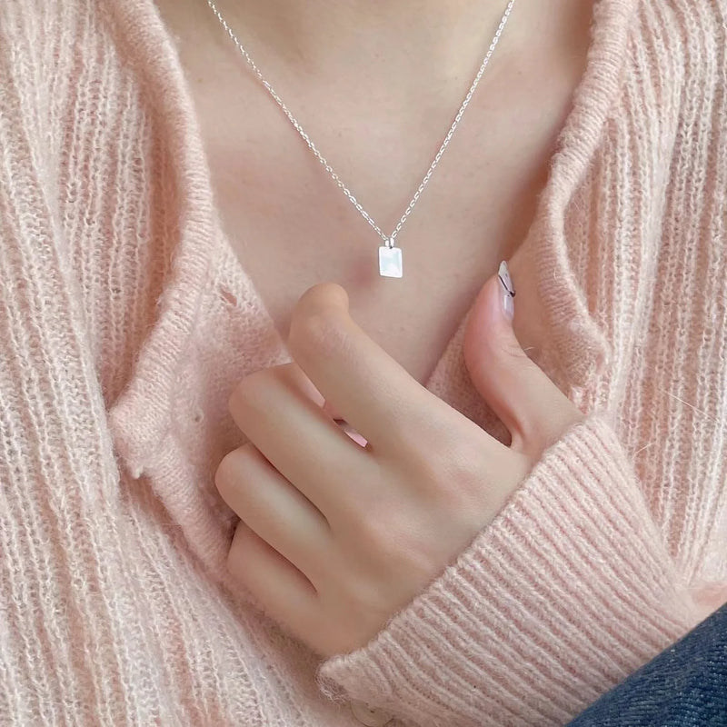 SHANICE 925 Silver Square Necklace For Women