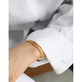 SHANICE 925 Sterling Silver Irregular Bangle Bracelet