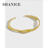 SHANICE 925 Sterling Silver Irregular Bangle Bracelet
