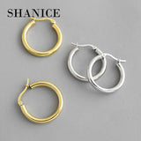 SHANICE 925 Silver Geometric Circle Hoop Earrings Women Party Jewelry