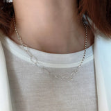 SHANICE 925 Silver Olive Bead Necklace Hip Hop Chunky Chain