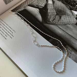 SHANICE 925 Silver Olive Bead Necklace Hip Hop Chunky Chain