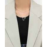 SHANICE 925 Silver Pendant Necklace Dark Line Texture Charms DIY Jewelry