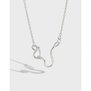 SHANICE 925 Silver Pendant Necklace Dark Line Texture Charms DIY Jewelry