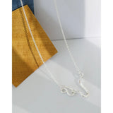 SHANICE 925 Silver Pendant Necklace Dark Line Texture Charms DIY Jewelry