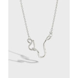 SHANICE 925 Silver Pendant Necklace Dark Line Texture Charms DIY Jewelry