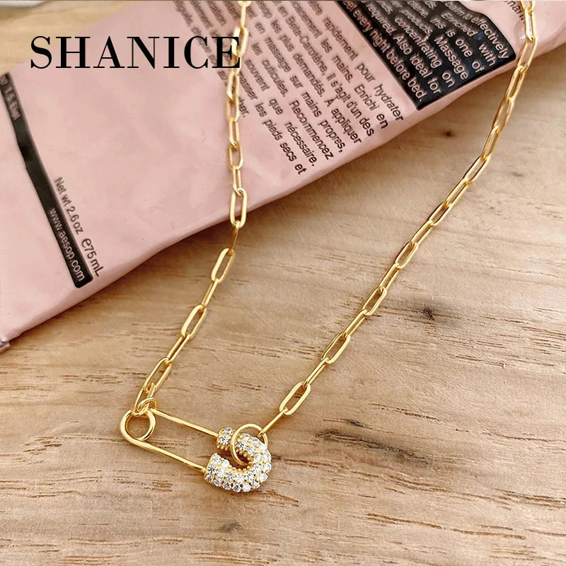 SHANICE S925 Sterling Silver CZ Pendant Necklace