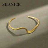 SHANICE 925 Sterling Silver Wave Bracelet Wave Bangle Wire Wrap Boho Beach Sea
