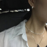 SHANICE 925 Silver Oval Drop Ear Studs Geometric Earrings