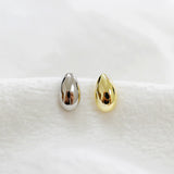 SHANICE 925 Silver Oval Drop Ear Studs Geometric Earrings