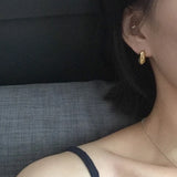 SHANICE 925 Silver Oval Drop Ear Studs Geometric Earrings