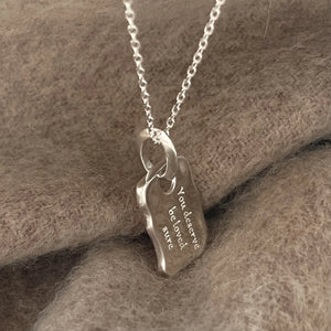 SHANICE 925 Silver Tag Pendant Personalized Necklace Men Women