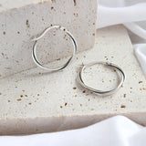 SHANICE Vintage Twist All-matched Hoop Earrings Silver
