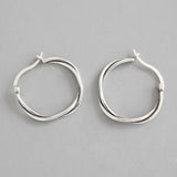 SHANICE Vintage Twist All-matched Hoop Earrings Silver