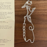 SHANICE Asymmetric Necklace 925 Sterling Silver Beads Chain & Cuban Chain