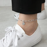SHANICE 925 Silver Anklets Women Geometric Letter S925 Ankle