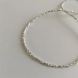 SHANICE 925 Silver Polygon Geometric Choker Necklace