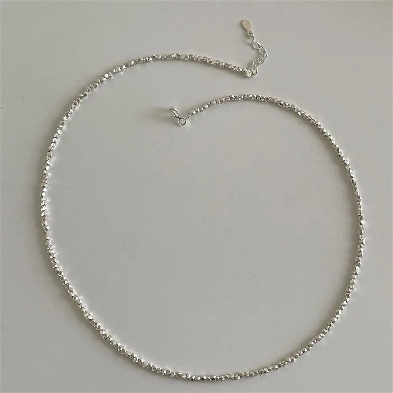 SHANICE 925 Silver Polygon Geometric Choker Necklace