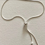 SHANICE 925 Silver Snakebone Chain Bracelet Tassel Circle Ball Charms