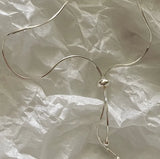SHANICE 925 Silver Snakebone Chain Bracelet Tassel Circle Ball Charms