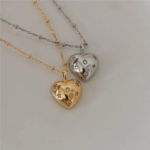 SHANICE S925 CZ Heart Pendant Necklace