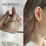 Thick Hoop S925 Sterling Silver No Pierced Ear Clip Earring